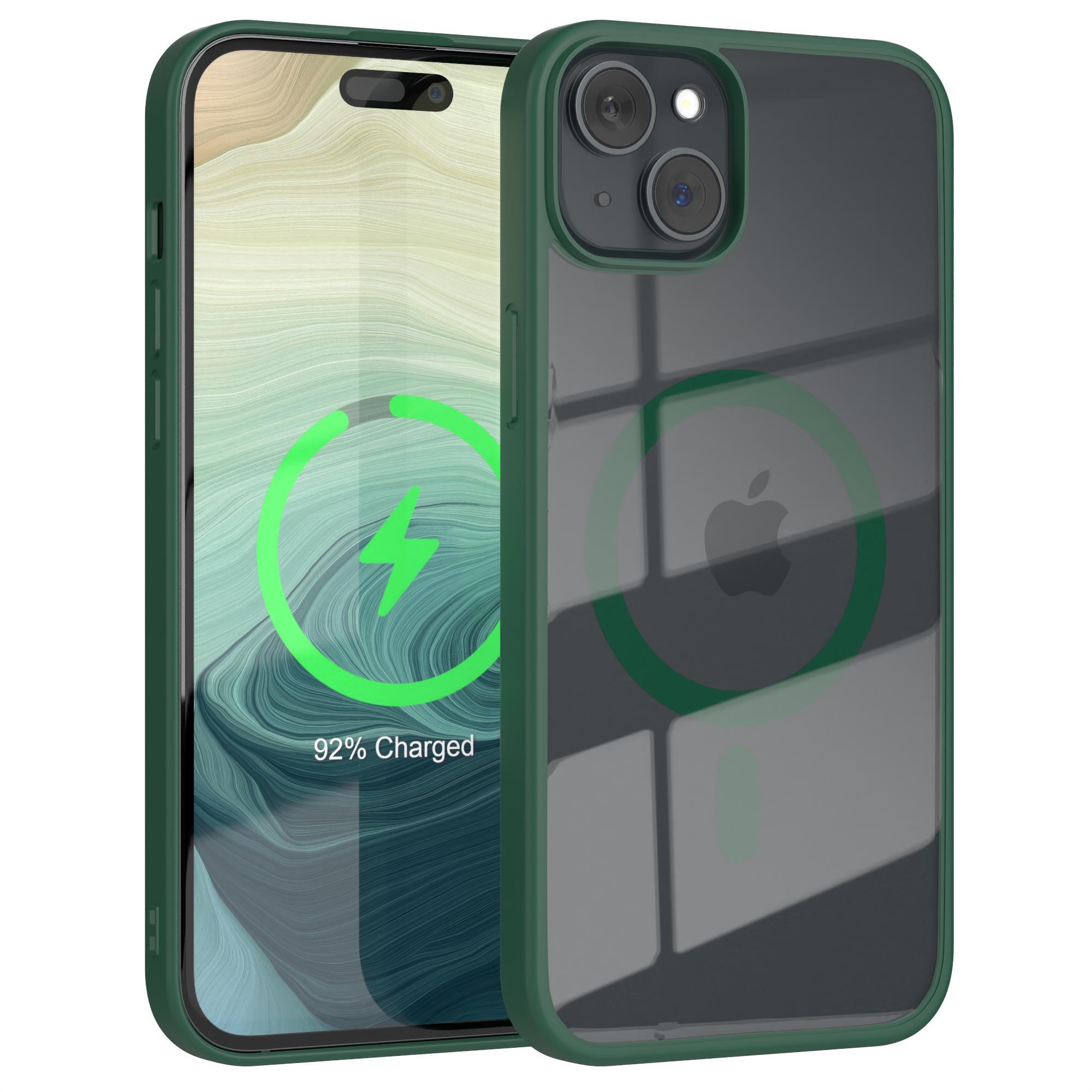 MagSafe, iPhone Clear CASE Apple, 15 Nachtgrün EAZY Plus, Cover mit Bumper,