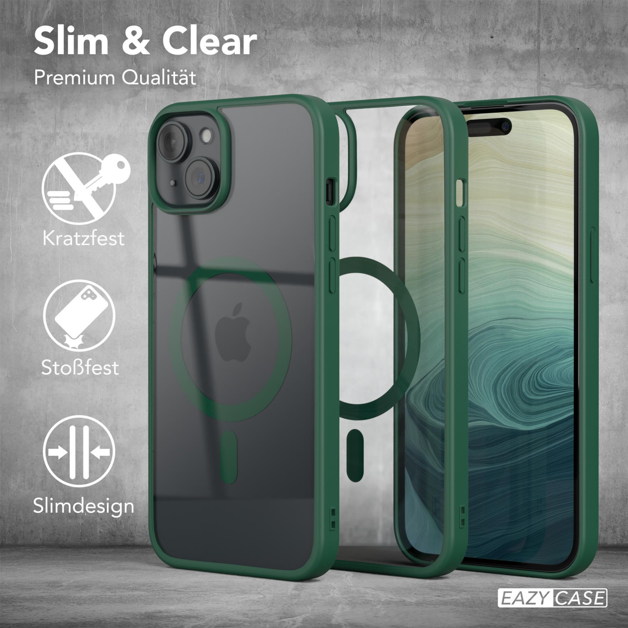 Clear CASE EAZY Cover mit MagSafe, Apple, iPhone 15 Bumper, Plus, Nachtgrün