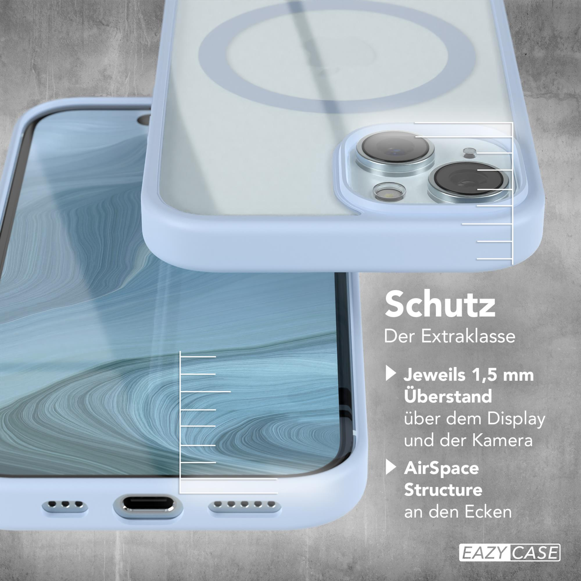 EAZY CASE Clear Cover mit iPhone 15, Apple, MagSafe, Hellblau Bumper