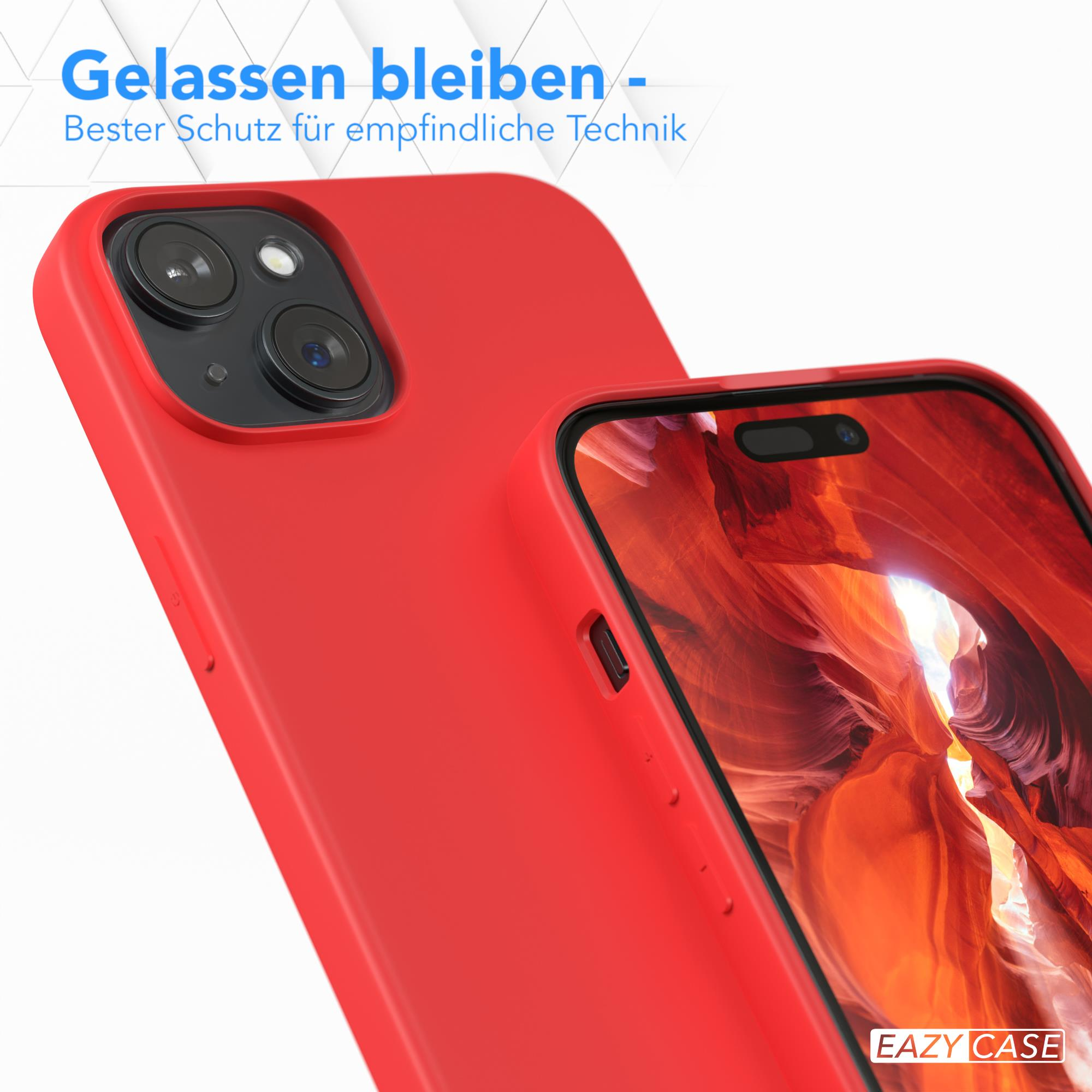 Nahaufnahme einer roten Handyhülle.