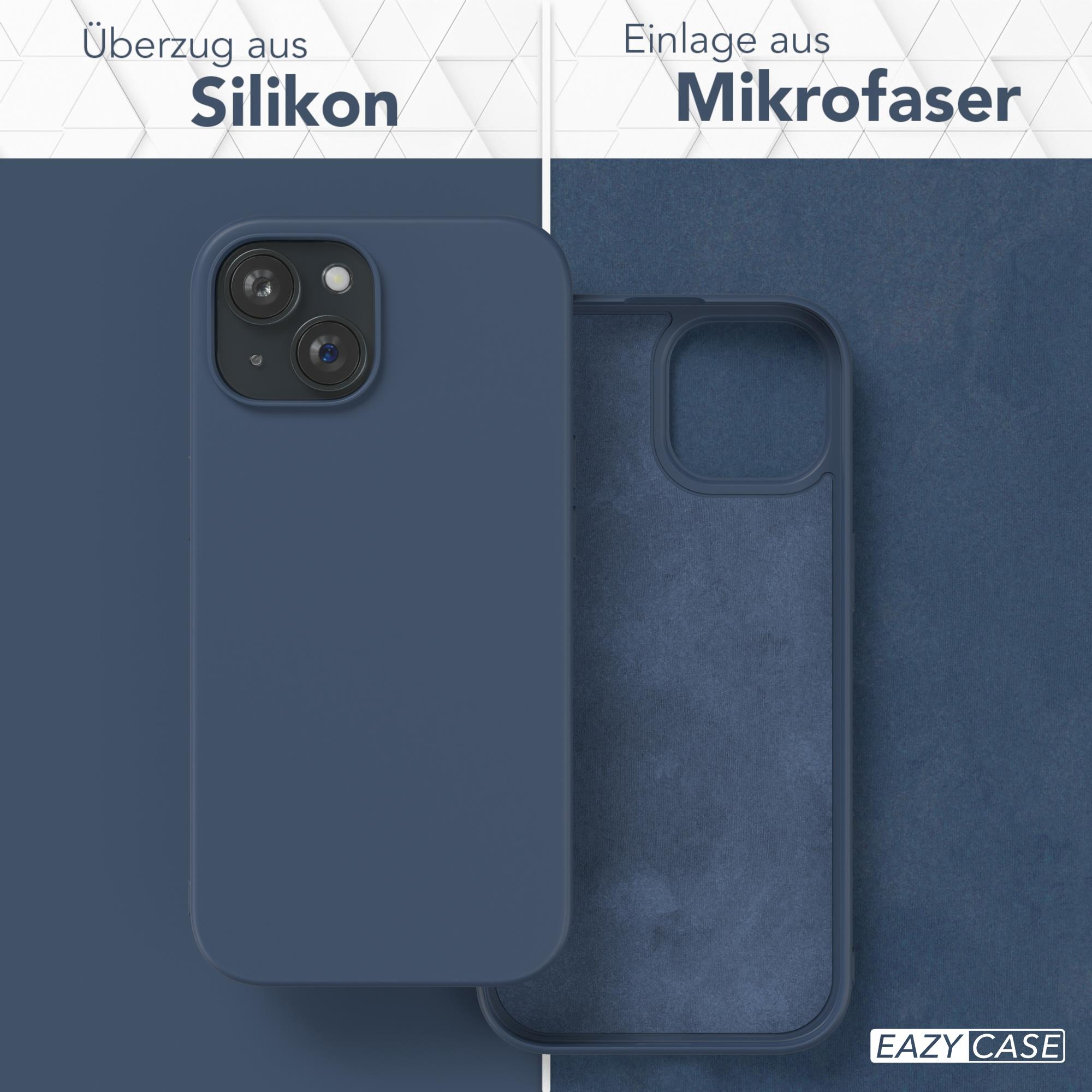 Blaue Handyhülle mit blauem Bezug und Mikrofaser innen. Die Marke ist Eazy Case.