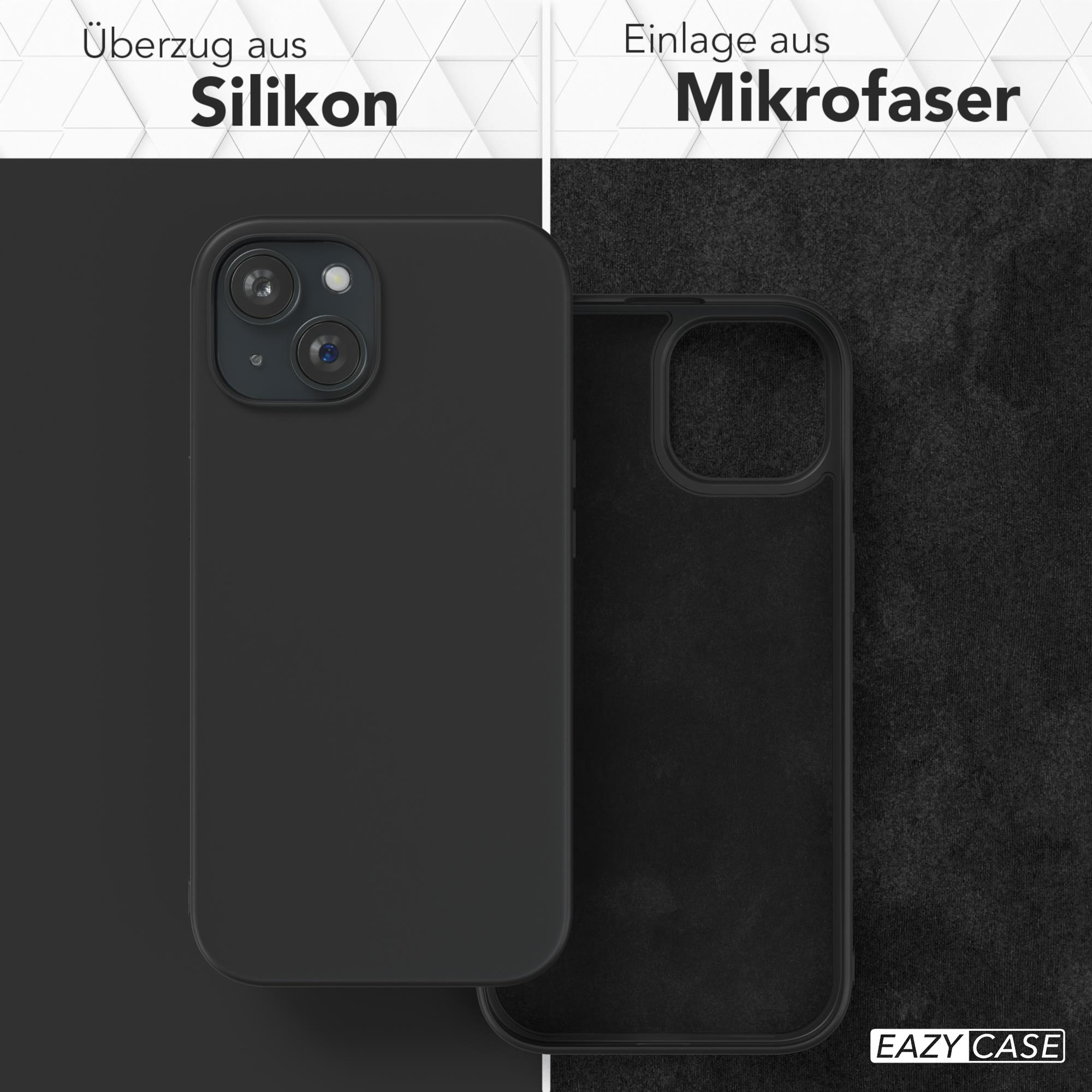 Schwarze Handyhülle und Innenseite aus Mikrofaser.