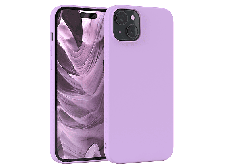 iPhone Lila Silikon TPU Apple, 15 Backcover, Lavendel CASE Matt, EAZY Handycase Plus,