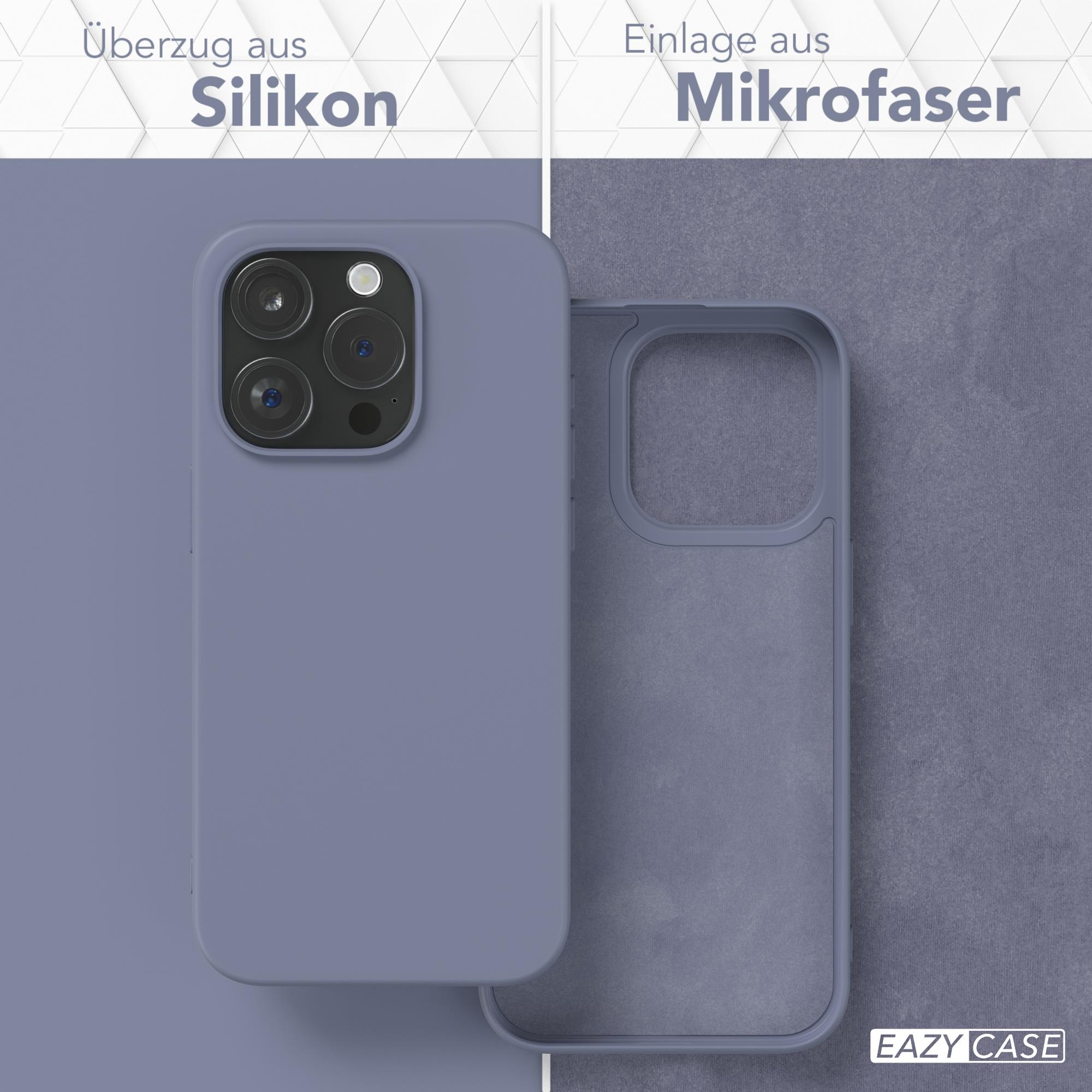 Blaue Handyhülle und Mikrofaser. Silikonhülle und Gehäuse auf der rechten Seite.