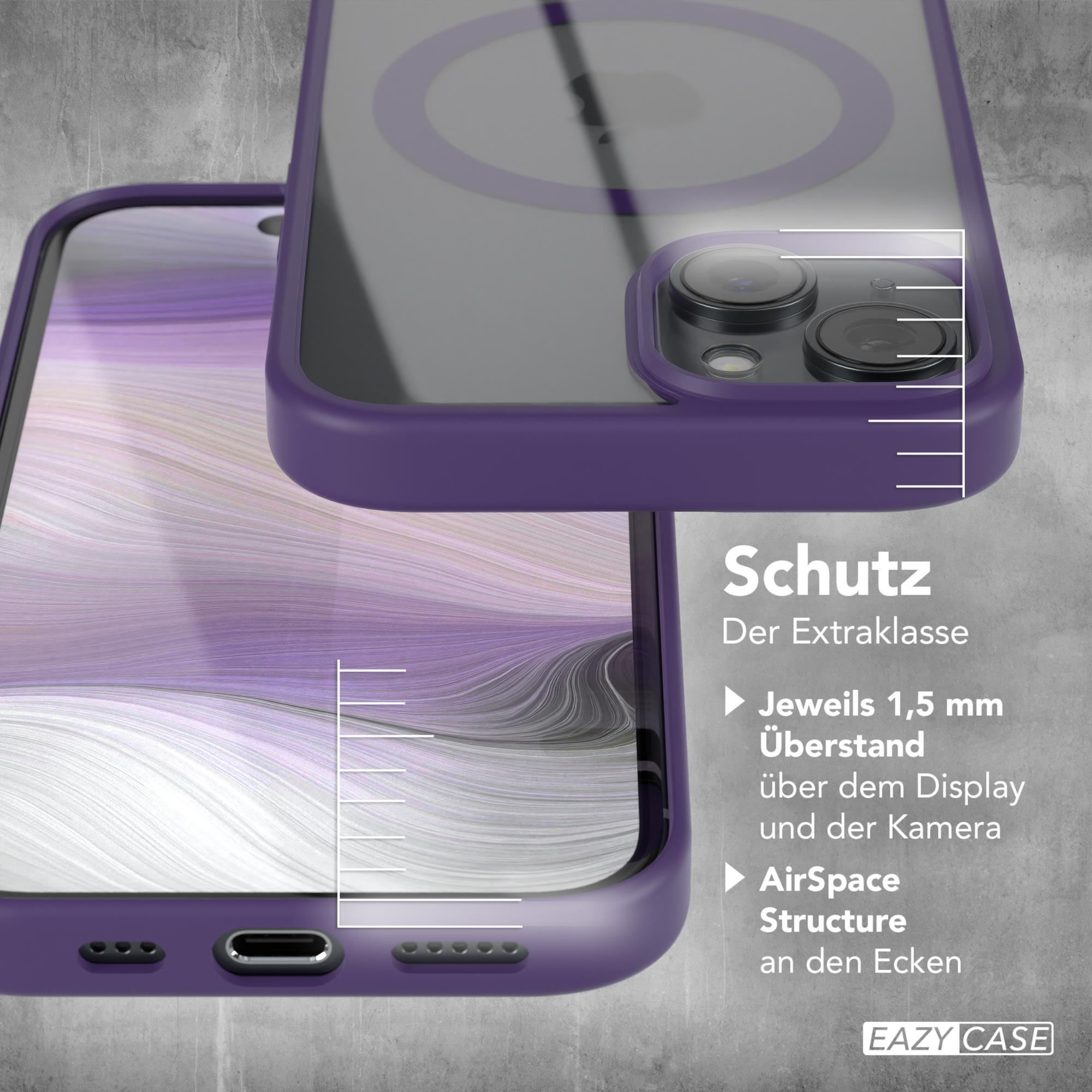 15, Cover mit Bumper, Apple, EAZY iPhone Clear CASE MagSafe, Violett