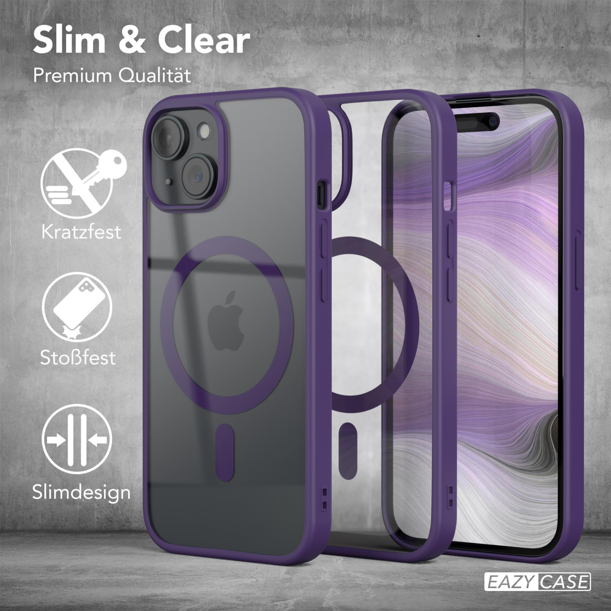 Apple, Cover Bumper, EAZY 15, mit CASE Violett MagSafe, iPhone Clear