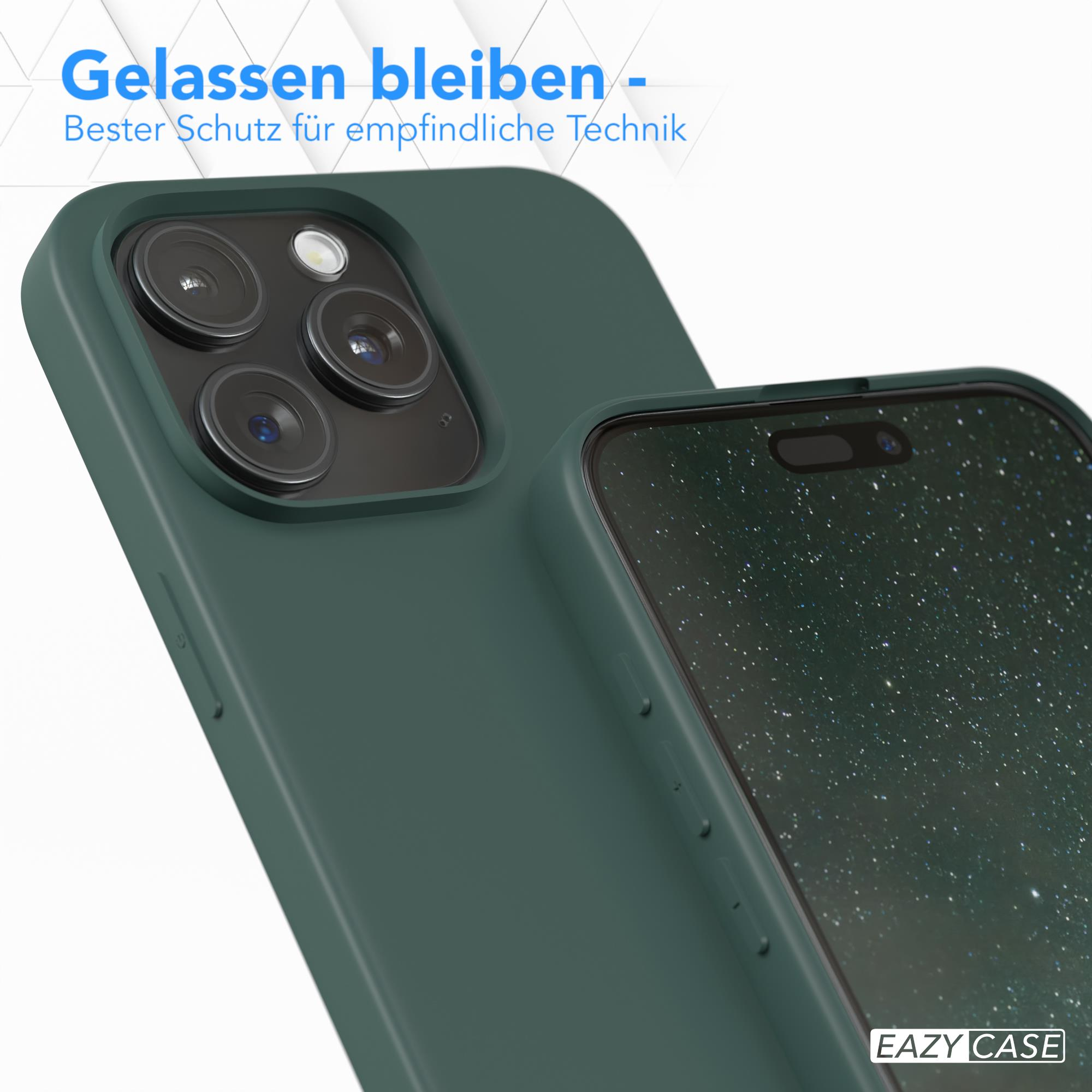 Grüne Handyhülle mit Telefon. Text: Gelassen bleiben - Bester Schutz für empfindliche Technik.