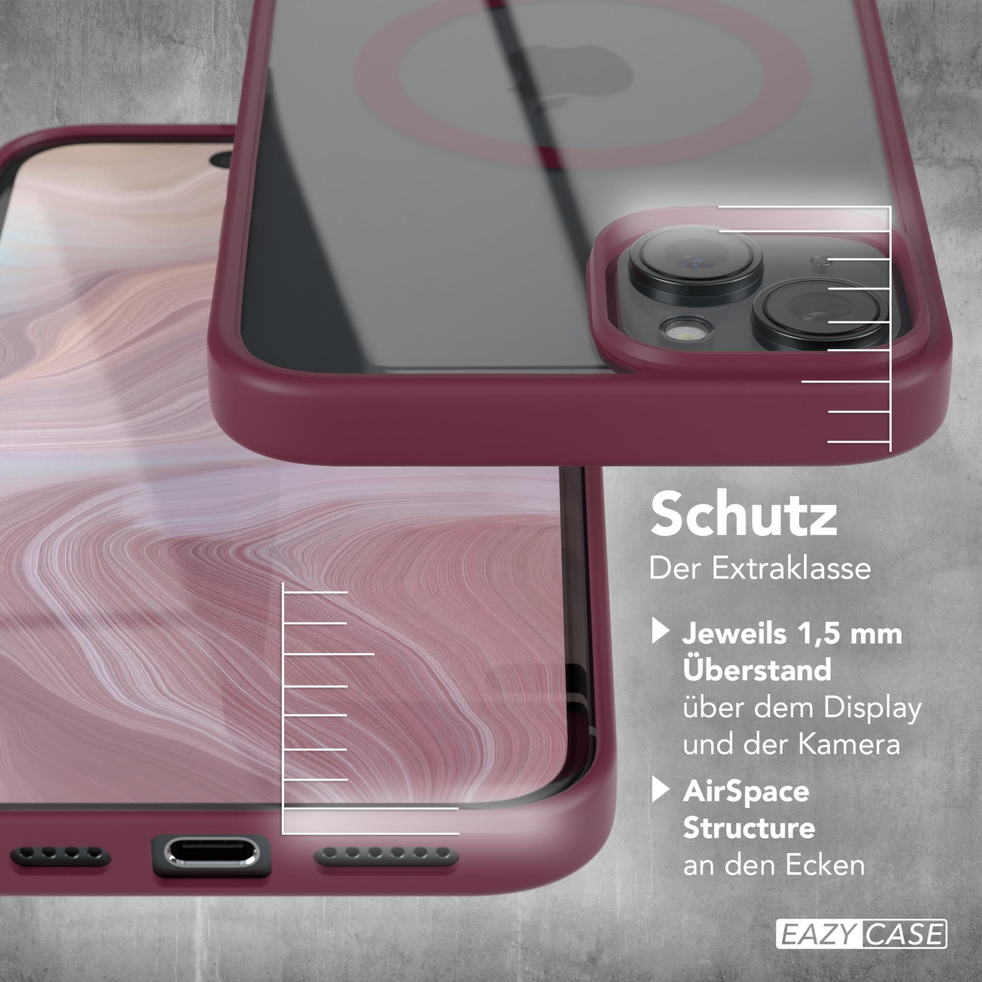 Telefonhülle in Abschnitten. Ein Abschnitt zeigt die äußere Hülle, einer die innere transparente Hülle.