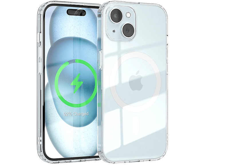EAZY CASE Clear Cover mit MagSafe, Bumper, Apple, iPhone 15, Durchsichtig / Klar