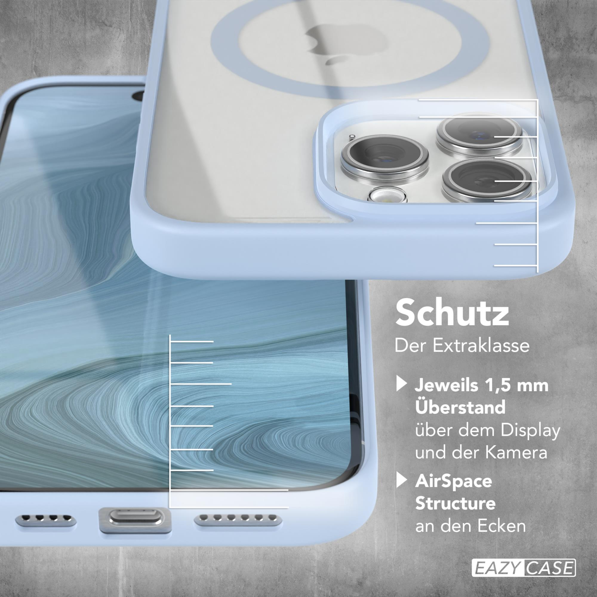 Blaue Handyhülle mit klarem Design. Zeigt 1,5 mm über Display und Kamera. Merkmale AirSpace Structure an den Ecken.