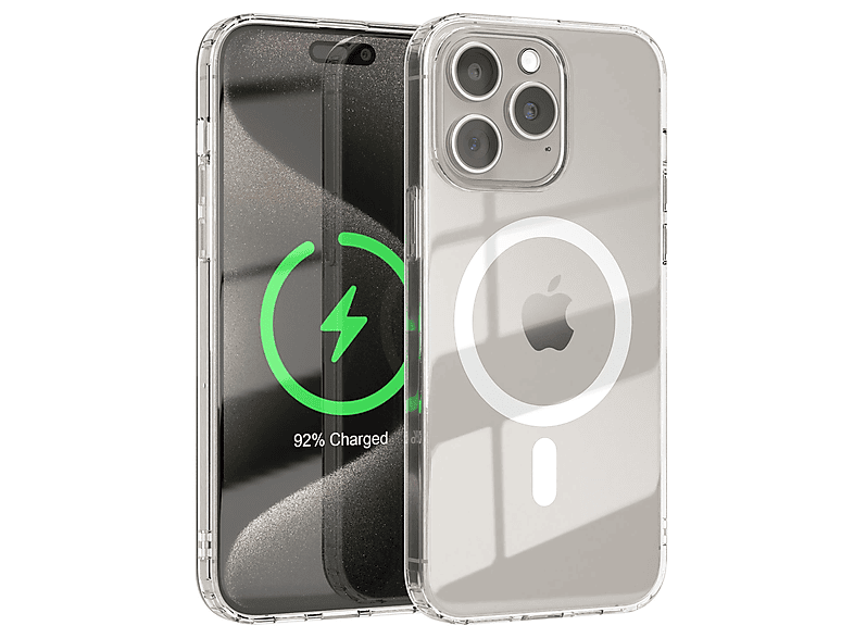 EAZY CASE Clear Cover mit MagSafe, Bumper, Apple, iPhone 15 Pro Max, Durchsichtig / Klar