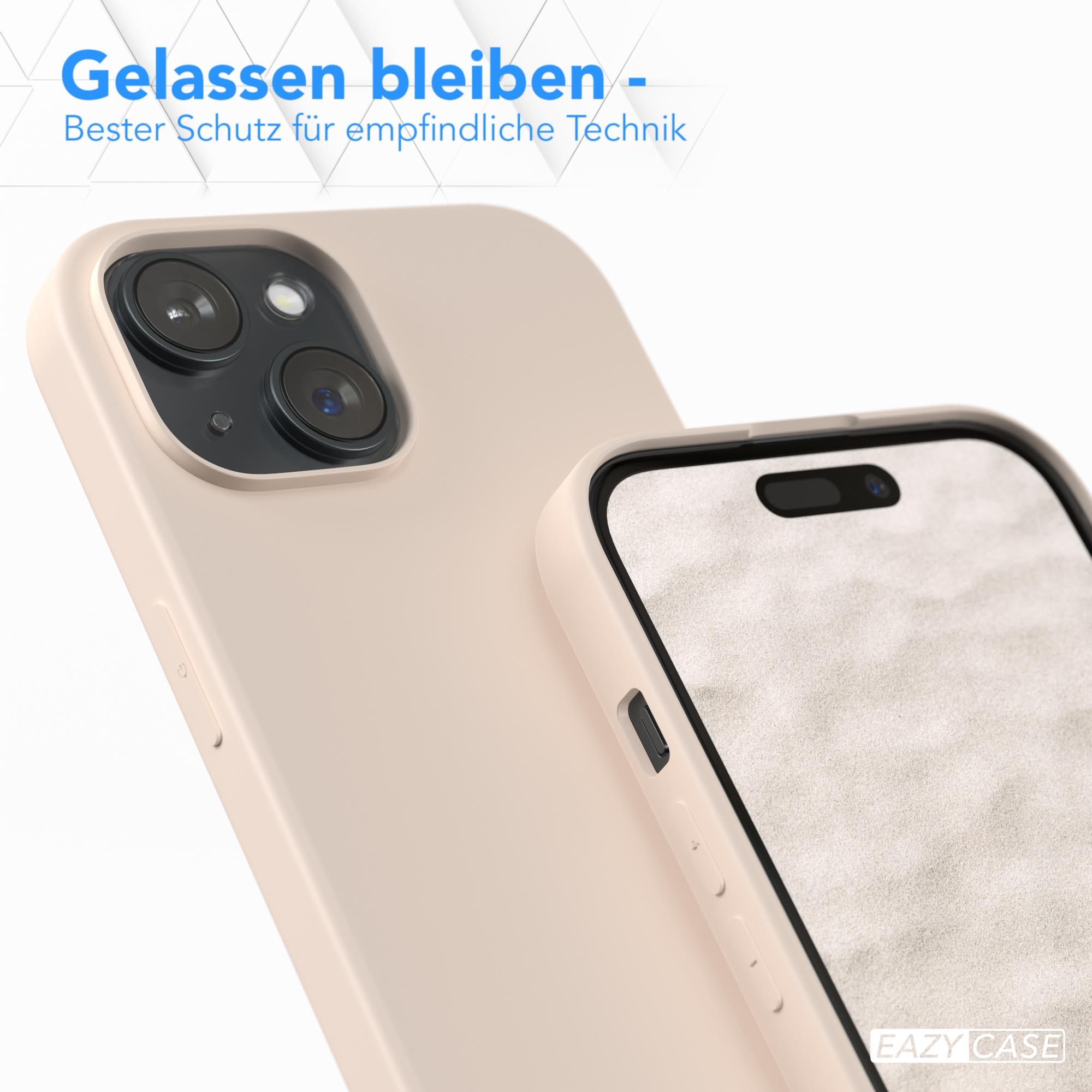 Nahaufnahme einer Handyhülle und eines Telefons. Das Telefon befindet sich in der Hülle. Die Hülle ist hell.
