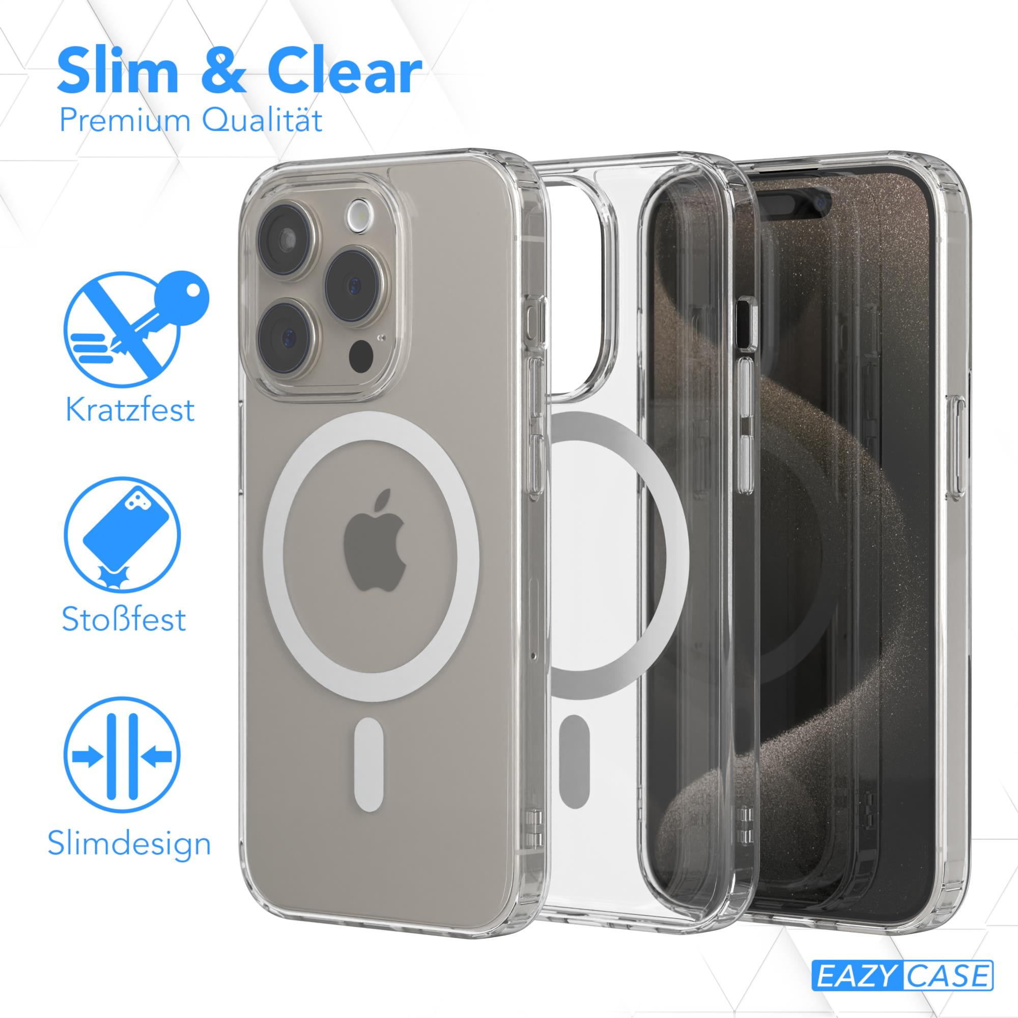 Transparente Handyhülle mit transparentem Rahmen. Text auf Deutsch. Schlüssel-, Telefon- und Slim-Design-Symbole.