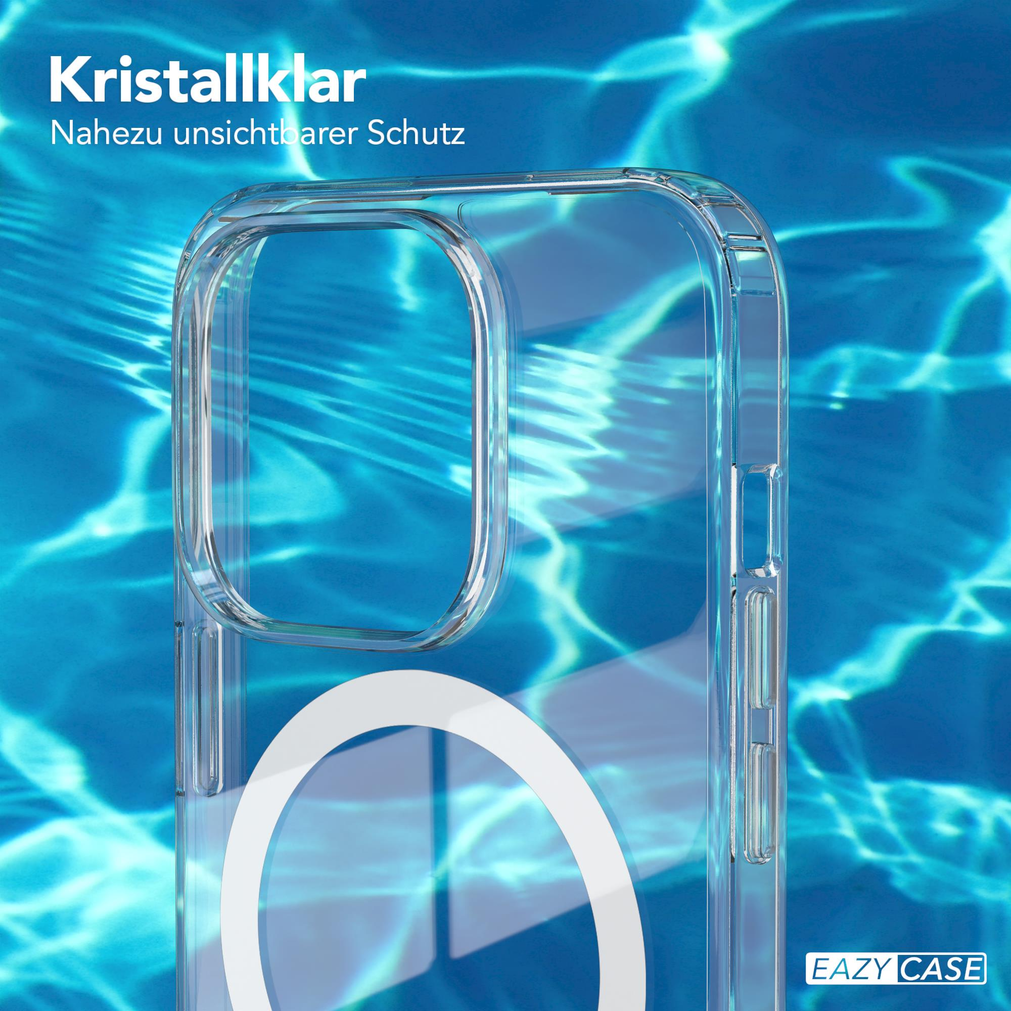 Transparente Handyhülle mit weißem, kreisförmigem Design.