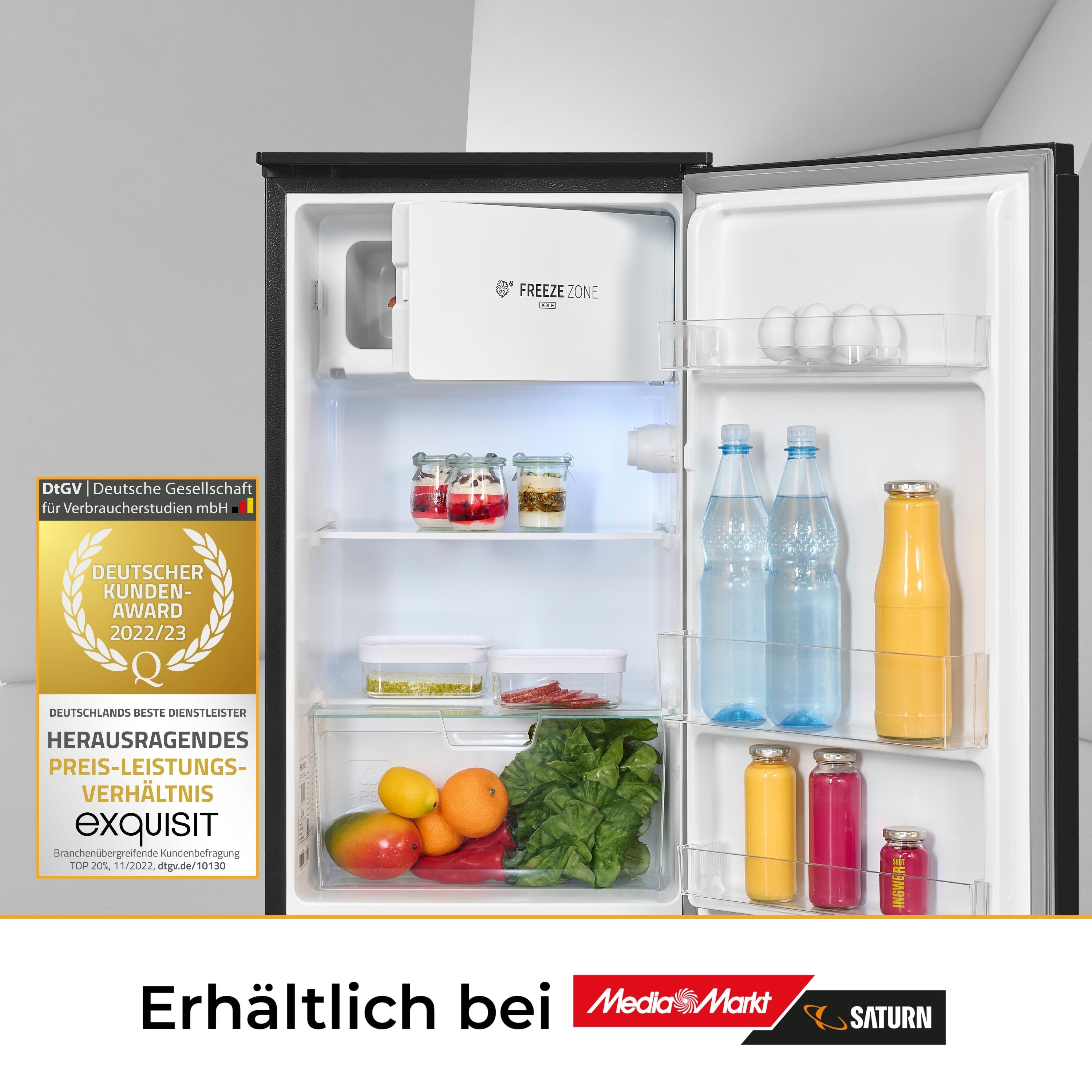 Schwarz) hoch, EXQUISIT (E, mm KS117-3-010E 850 Kühlschrank