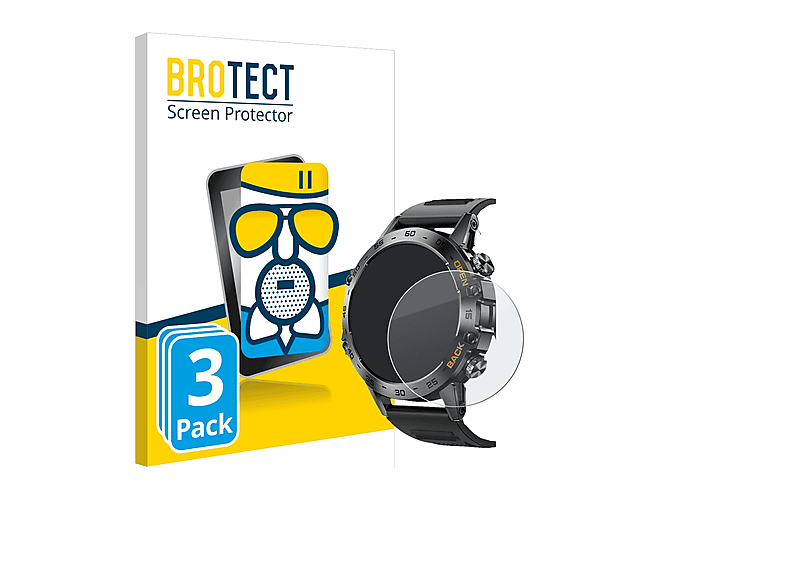 BROTECT 3x Airglass matte Schutzfolie(für Lemfo Smartwatch 1.39\
