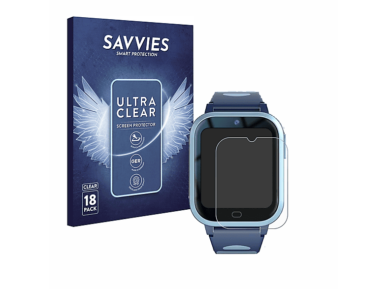 SAVVIES 18x Schutzfolie(für 2023) Fitonme klare Smartwatch 4G