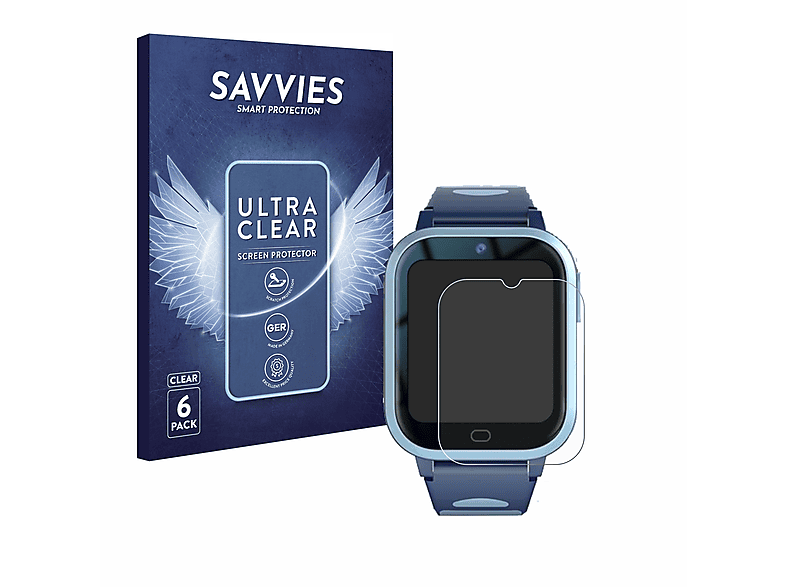 SAVVIES 6x klare Schutzfolie(für Fitonme 4G Smartwatch 2023)