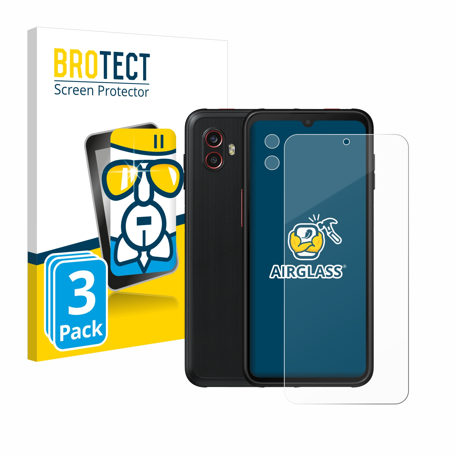 BROTECT 3x Airglass klare 6 Samsung Galaxy Xcover Pro) Schutzfolie(für