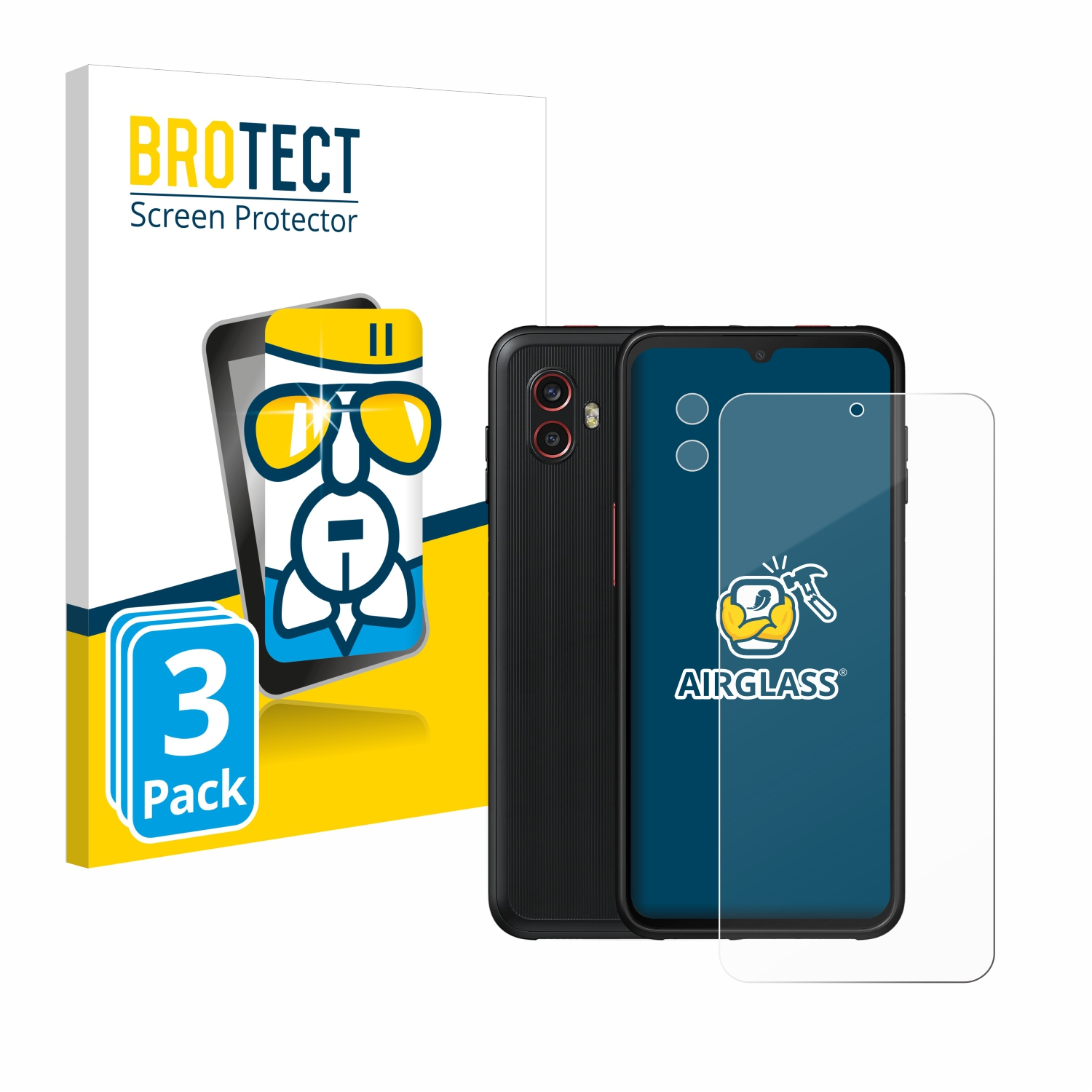 Samsung BROTECT Airglass Galaxy 6 Xcover Pro Edition) klare Schutzfolie(für 3x Enterprise