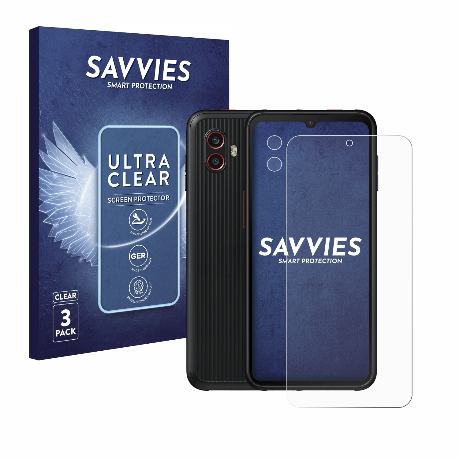 SAVVIES 6x klare Schutzfolie(für Samsung 6 Xcover Galaxy Pro)
