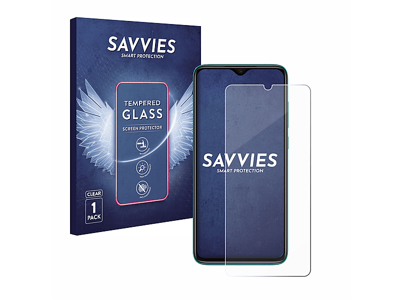 SAVVIES 9H Redmi Schutzglas(für Note klares 8 Pro) Xiaomi