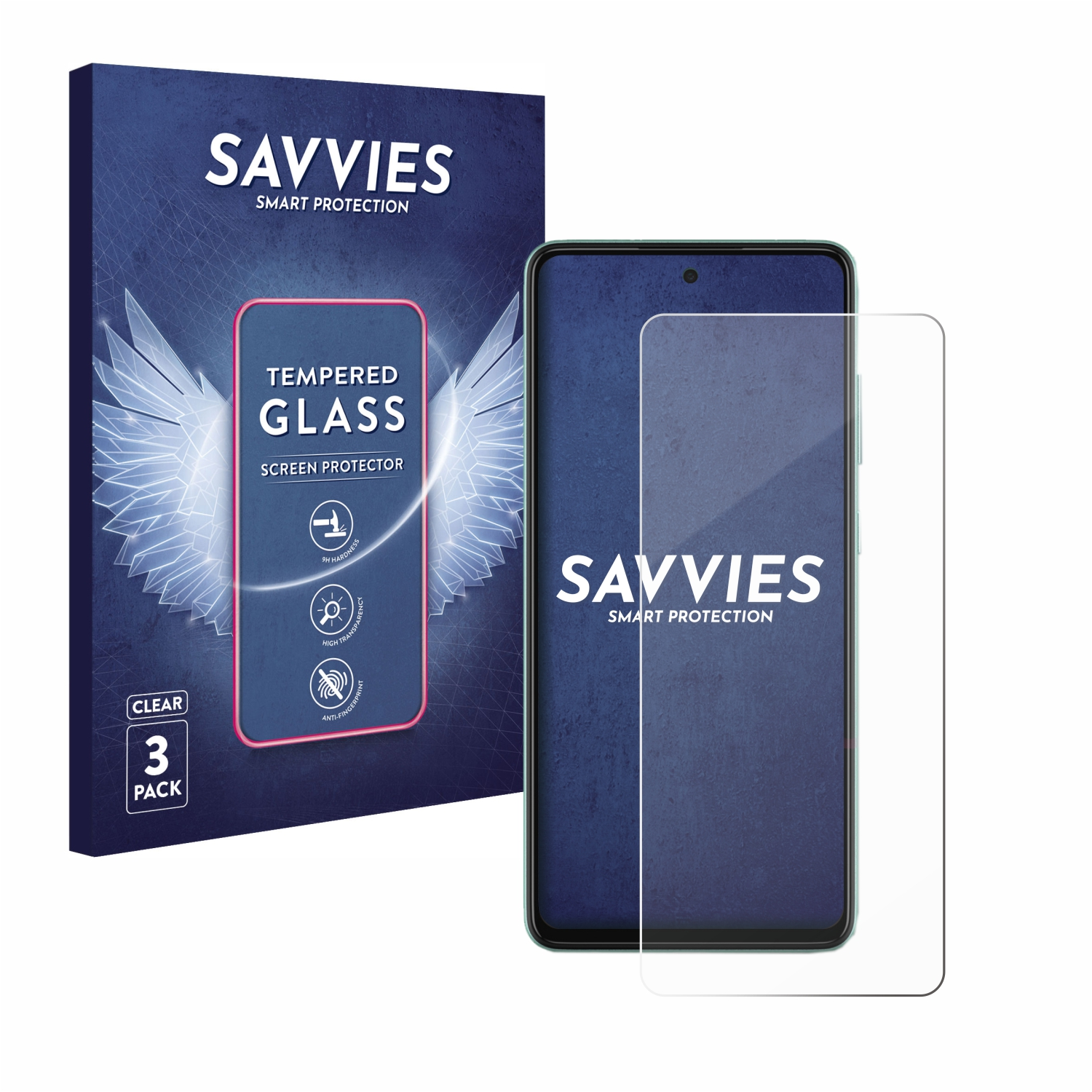 SAVVIES 3x Galaxy Schutzglas(für Samsung klares A52) 9H