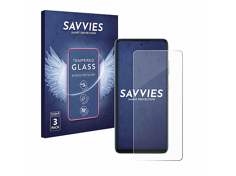 SAVVIES 3x 9H Galaxy klares Samsung A52) Schutzglas(für