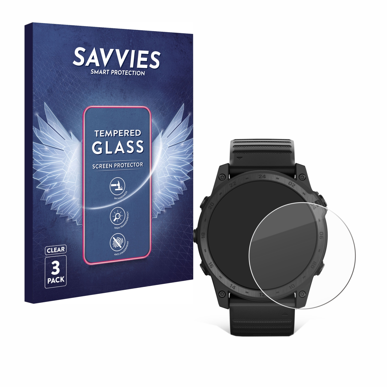 9H Ballistics) Schutzglas(für Tactix 7 Pro klares Garmin 3x SAVVIES