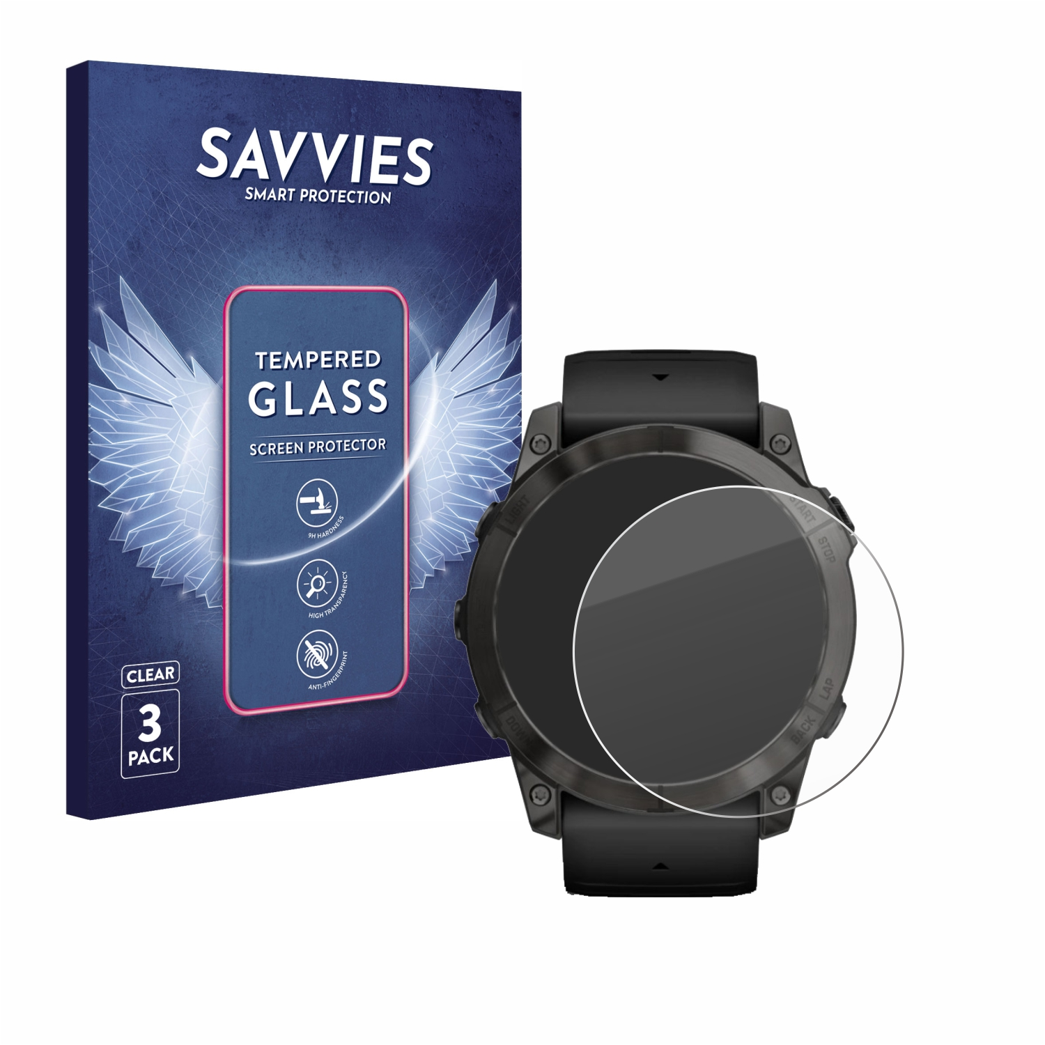 SAVVIES 3x Garmin 2) Schutzglas(für (Gen klares Pro 9H Epix (51 mm))