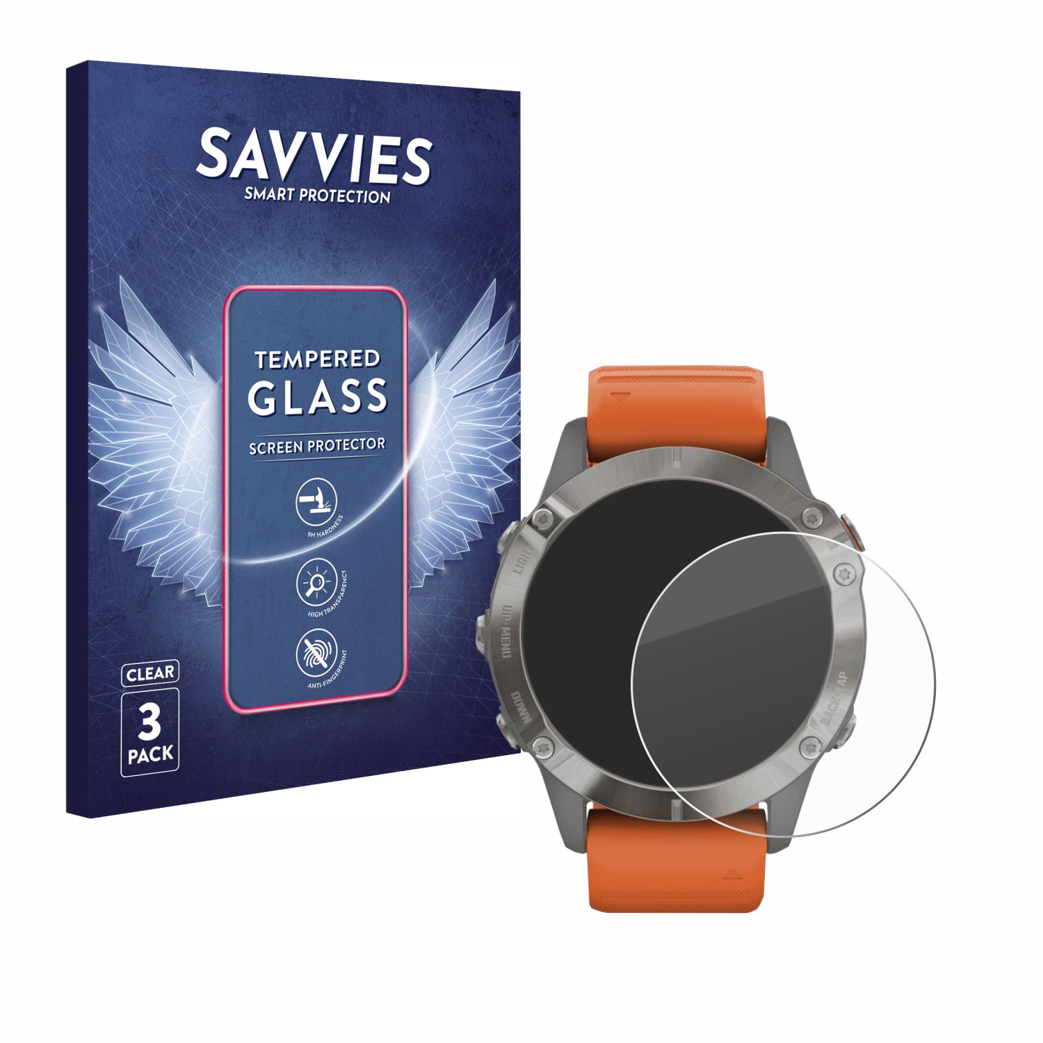 3x Solar) 6 Schutzglas(für Fenix klares Garmin 9H Pro SAVVIES