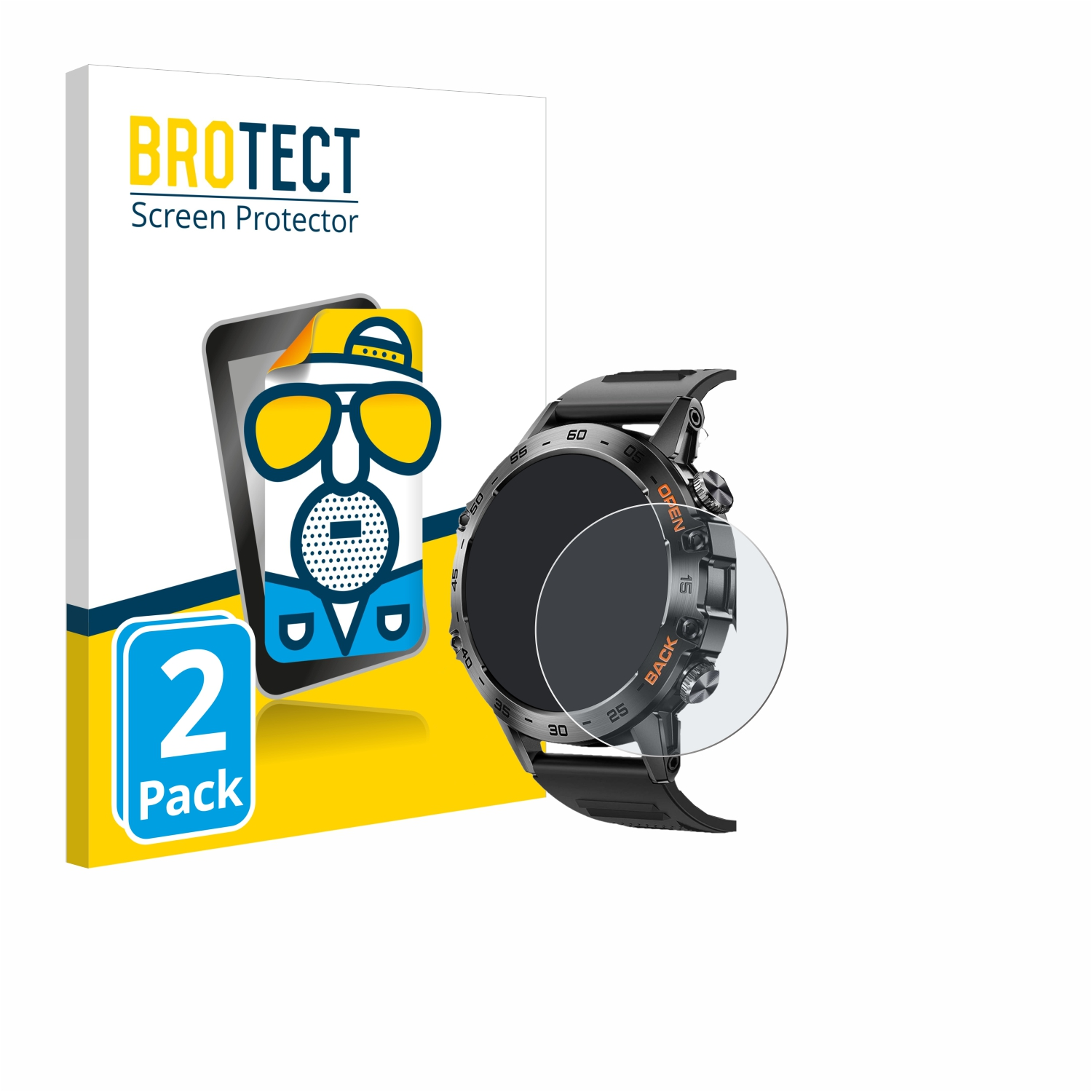 BROTECT 2x matte Schutzfolie(für Smartwatch Lemfo 1.39\
