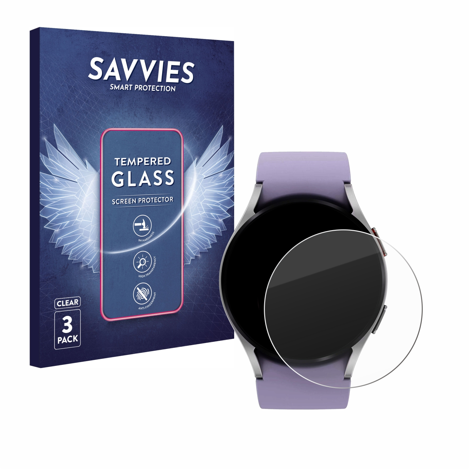 SAVVIES 3x 9H Samsung 5 (40mm)) Schutzglas(für Watch Galaxy klares
