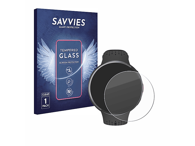 SAVVIES 9H klares Schutzglas (für Polar Pacer Pro)
