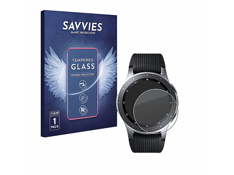 SAVVIES 9H klares Schutzglas(für Samsung Galaxy Watch (46 mm))