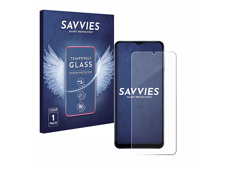 SAVVIES 9H Galaxy A12) klares Samsung Schutzglas(für