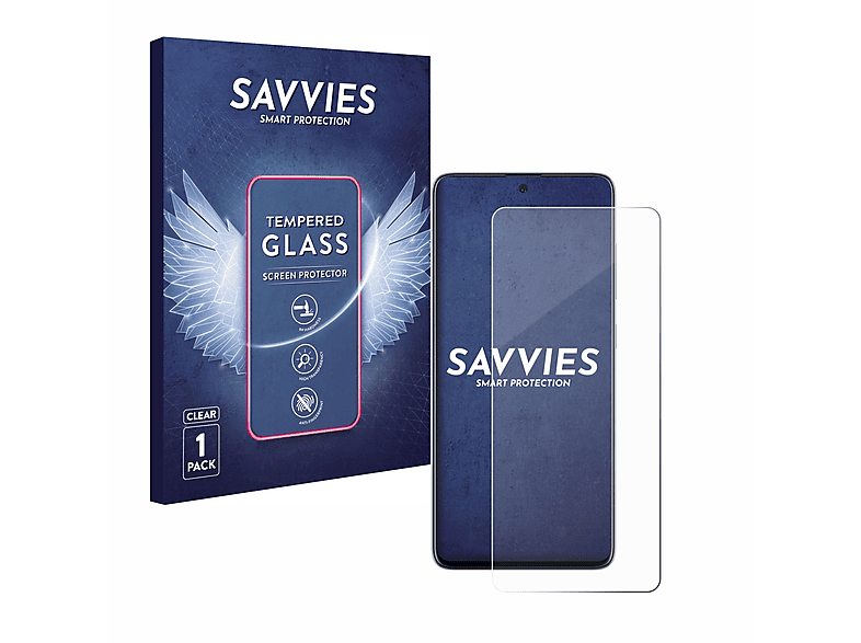 SAVVIES 9H klares Schutzglas(für Samsung Galaxy A51)