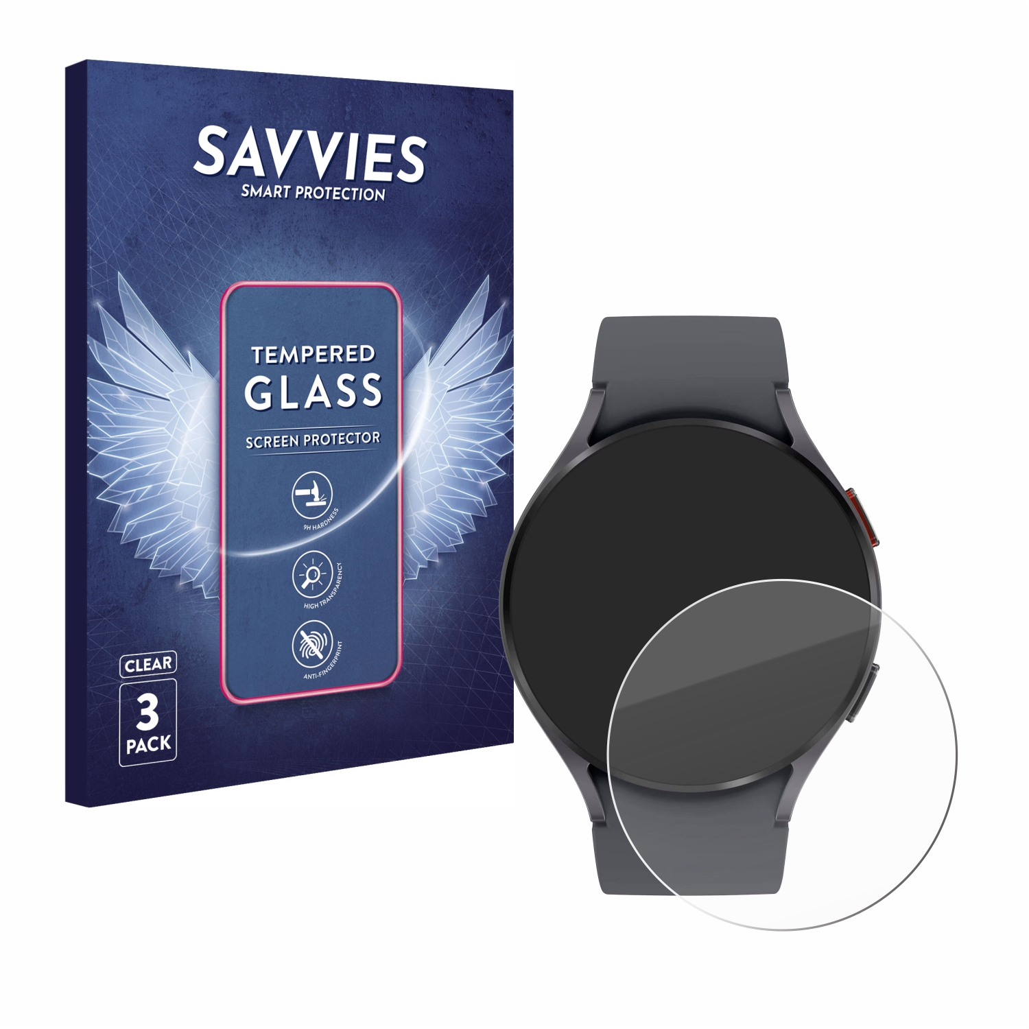 SAVVIES 3x 9H klares Galaxy (44mm)) 5 Samsung Watch Schutzglas(für