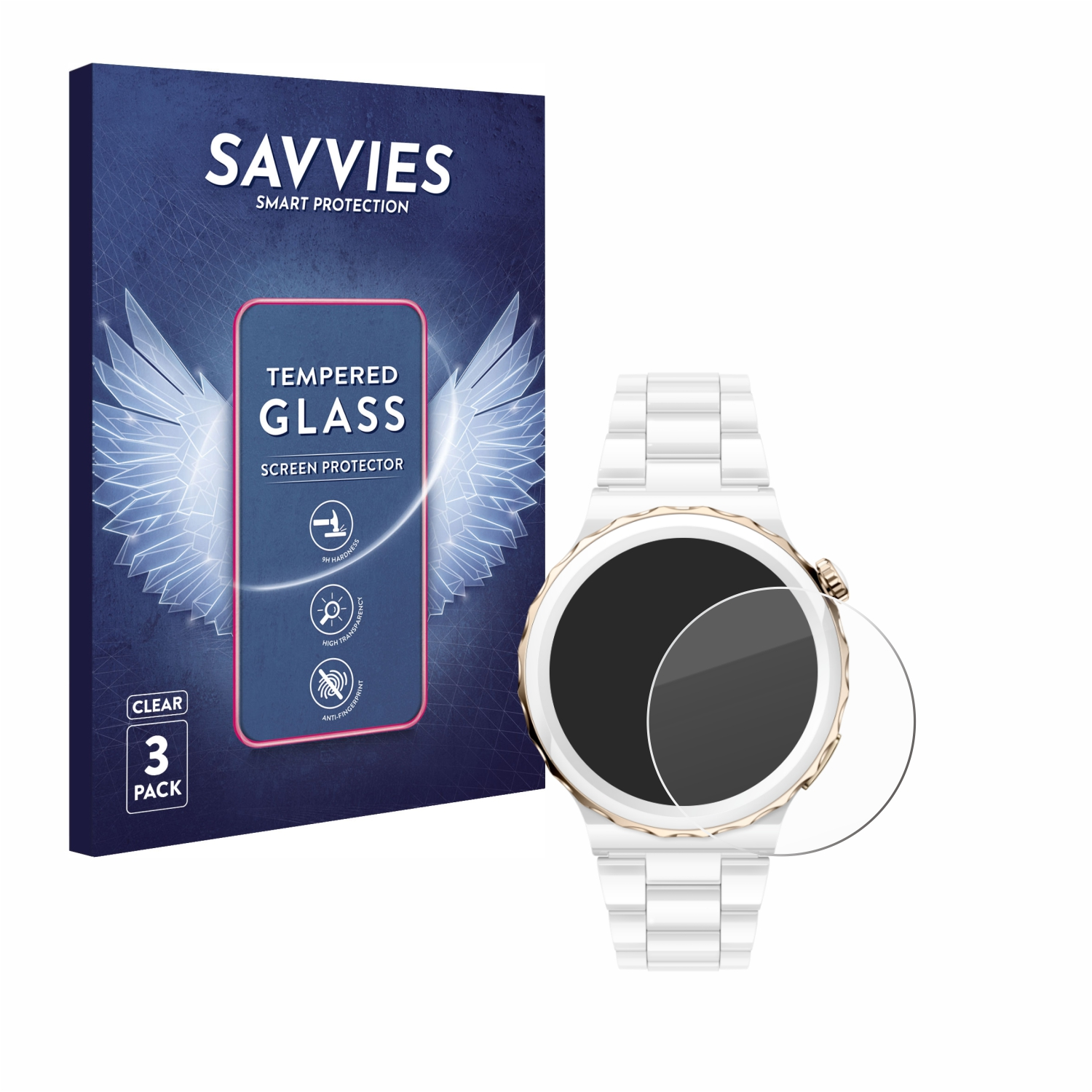 Pro 9H 3 Watch SAVVIES Ceramic 3x (43mm)) GT Schutzglas(für klares Huawei