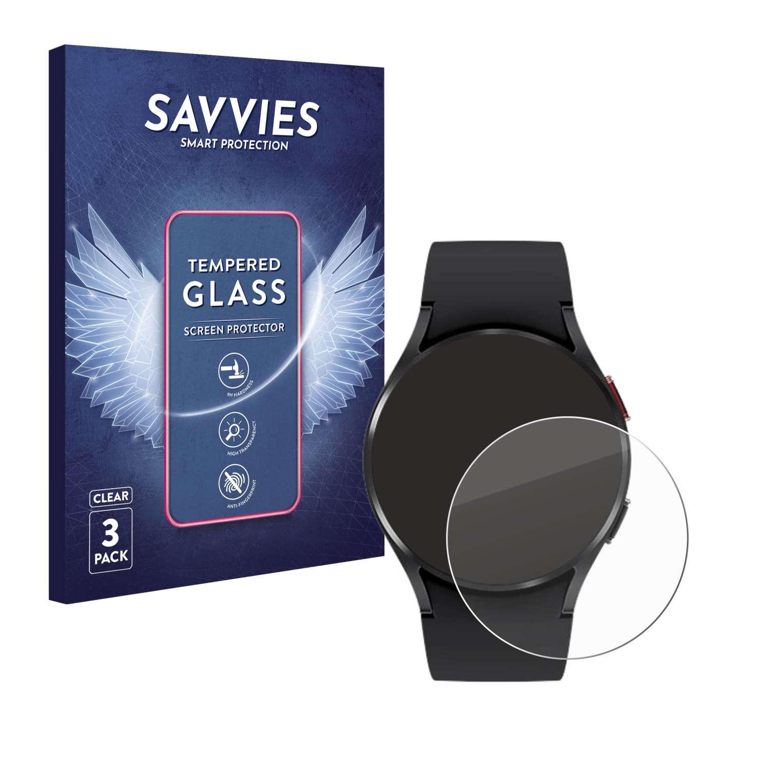 SAVVIES (40mm)) 4 Watch Schutzglas(für Galaxy klares 9H 3x Samsung