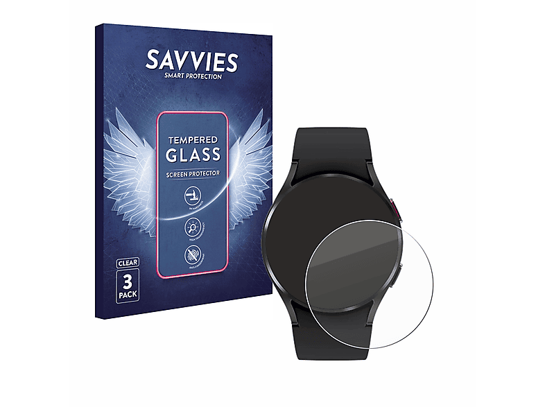 SAVVIES (40mm)) 4 Watch Schutzglas(für Galaxy klares 9H 3x Samsung