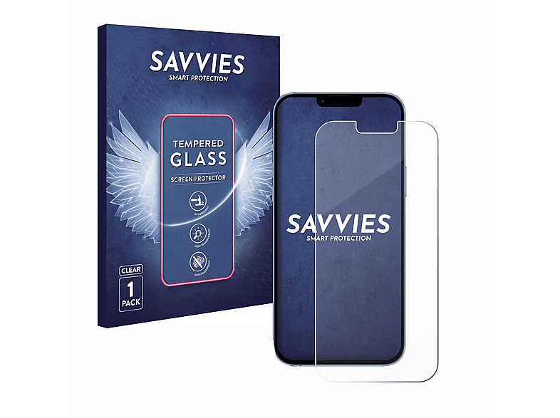 SAVVIES 9H klares Schutzglas(für Apple iPhone 13 Pro Max)