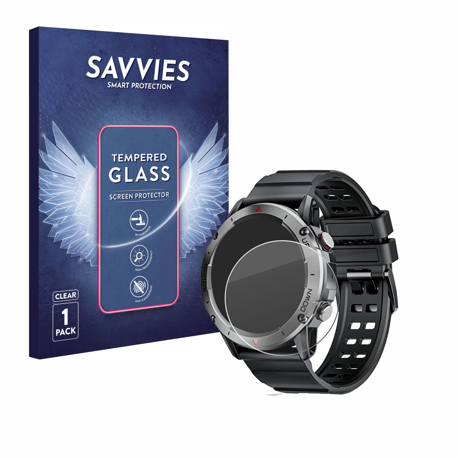 SAVVIES 9H klares Schutzglas(für Pasonomi (50mm)) 1.39\