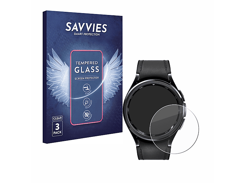 6 Classic 9H 3x mm)) Watch SAVVIES (47 Samsung Schutzglas(für Galaxy klares