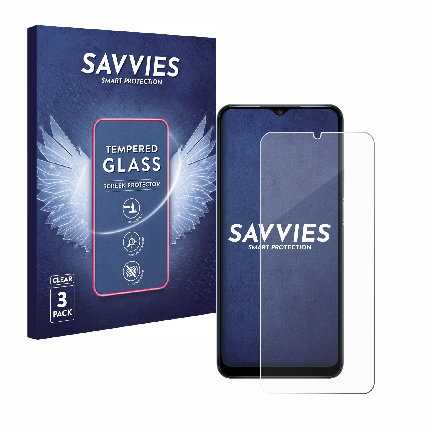SAVVIES 3x 9H klares A12) Samsung Galaxy Schutzglas(für