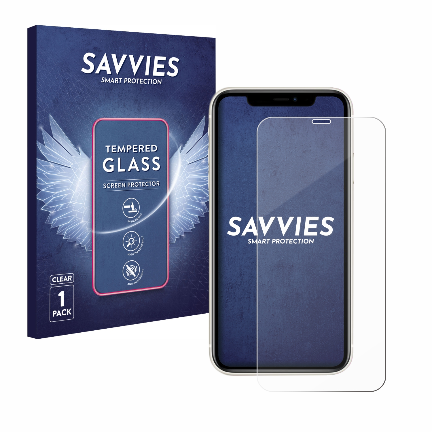 11) Schutzglas(für klares iPhone SAVVIES 9H Apple