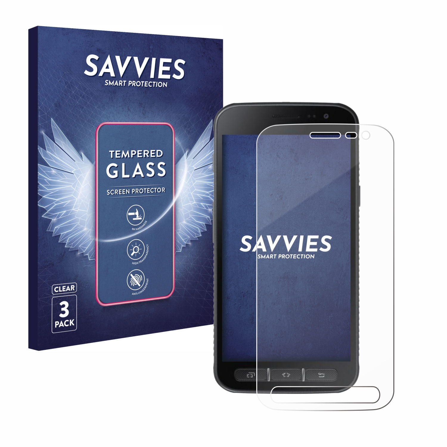 SAVVIES 3x 9H klares Xcover 4) Galaxy Samsung Schutzglas(für