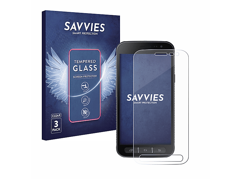 4) Xcover Schutzglas(für Samsung SAVVIES klares 3x 9H Galaxy