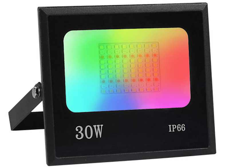 LED APP-Fernbedienung, Bluetooth-Verbindung, Deko sieben LACAMAX Beleuchtung, Schwarz, Weiß, Gelb 30W Farben Farbflutlicht-WiFi