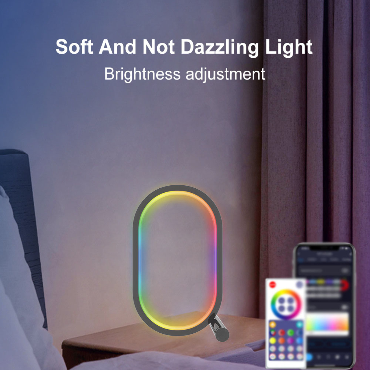 Sprachsteuerung, LACAMAX Beleuchtung, Licht RGB-Ambientelicht einstellbar Schwarz, Deko Gelb - weiches Weiß, WiFi-Konnektivität,